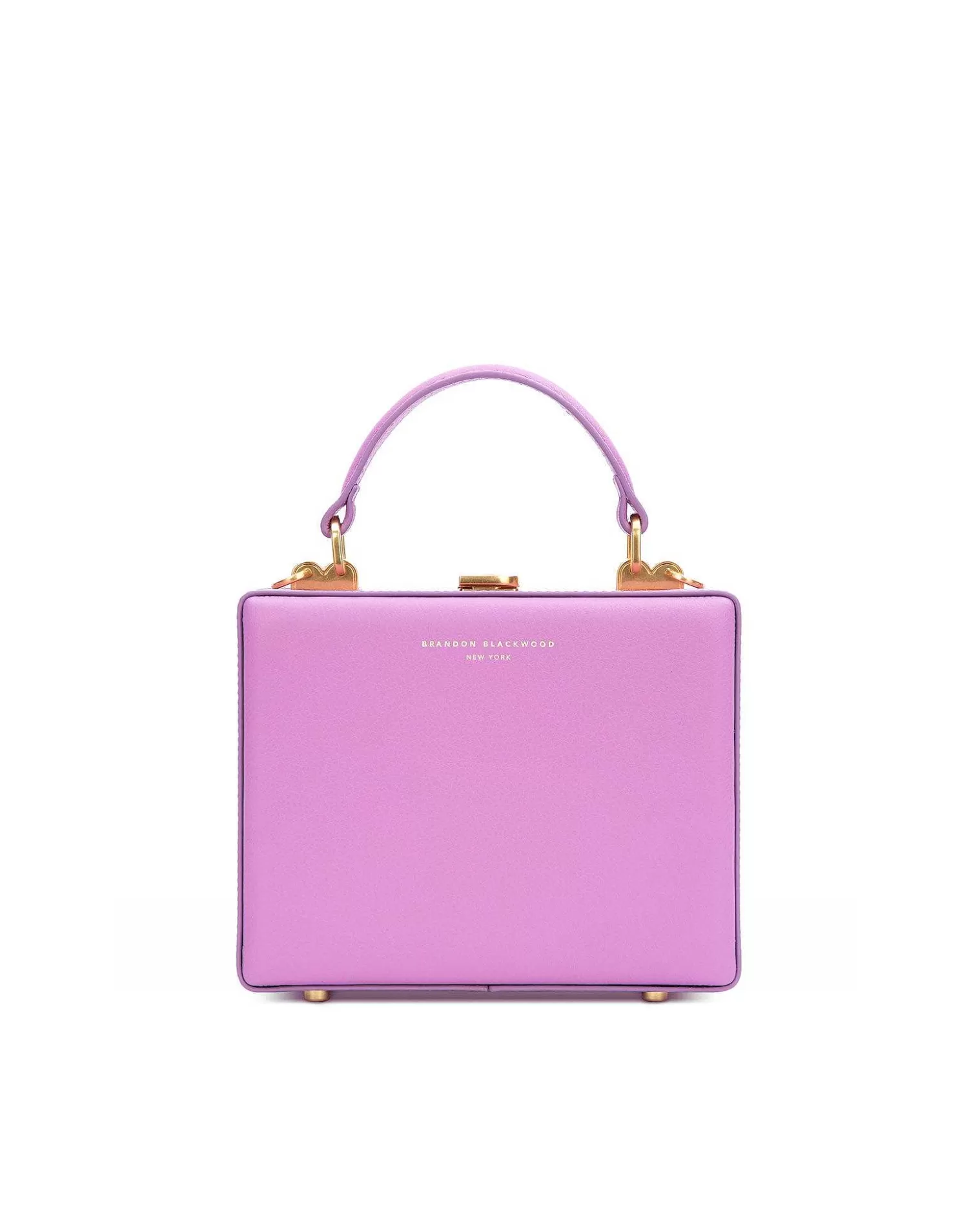 Top Handle Bags>Brandon Blackwood Kendrick Trunk Light Purple Leather W/Brass Hardware
