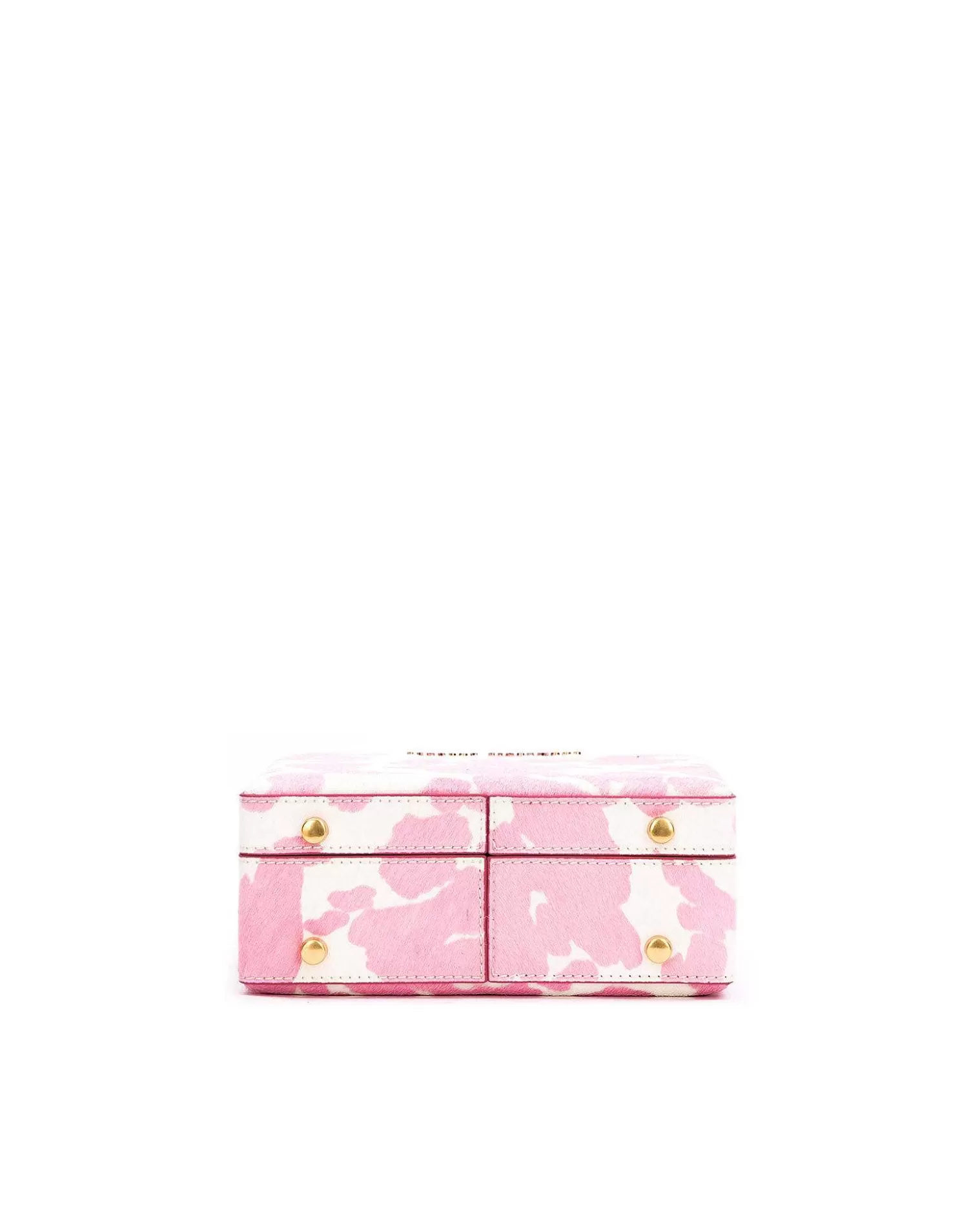 Top Handle Bags>Brandon Blackwood Kendrick Trunk Pink Cow Print Ponyhair