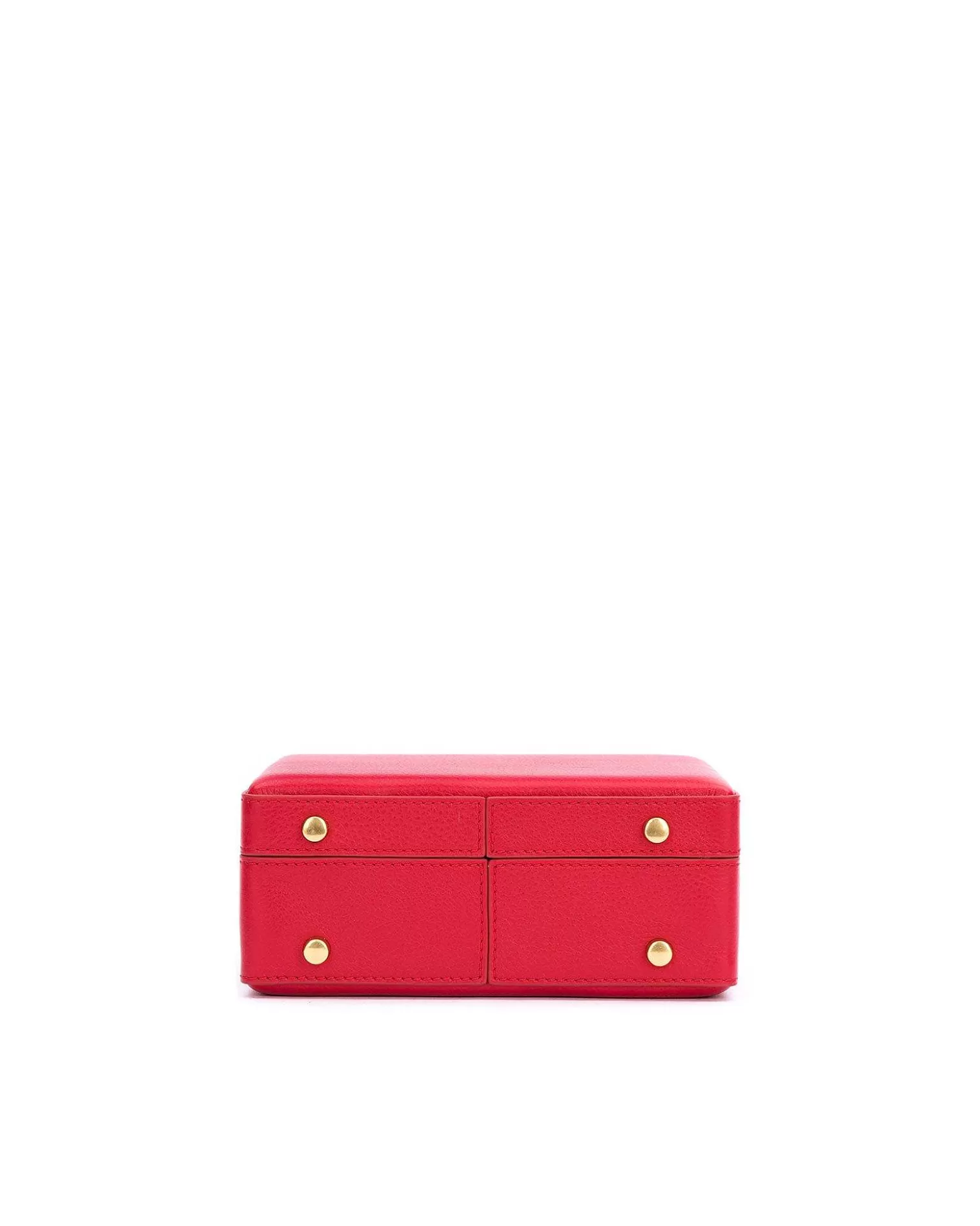 Top Handle Bags>Brandon Blackwood Kendrick Trunk Red Leather W/Brass Hardware