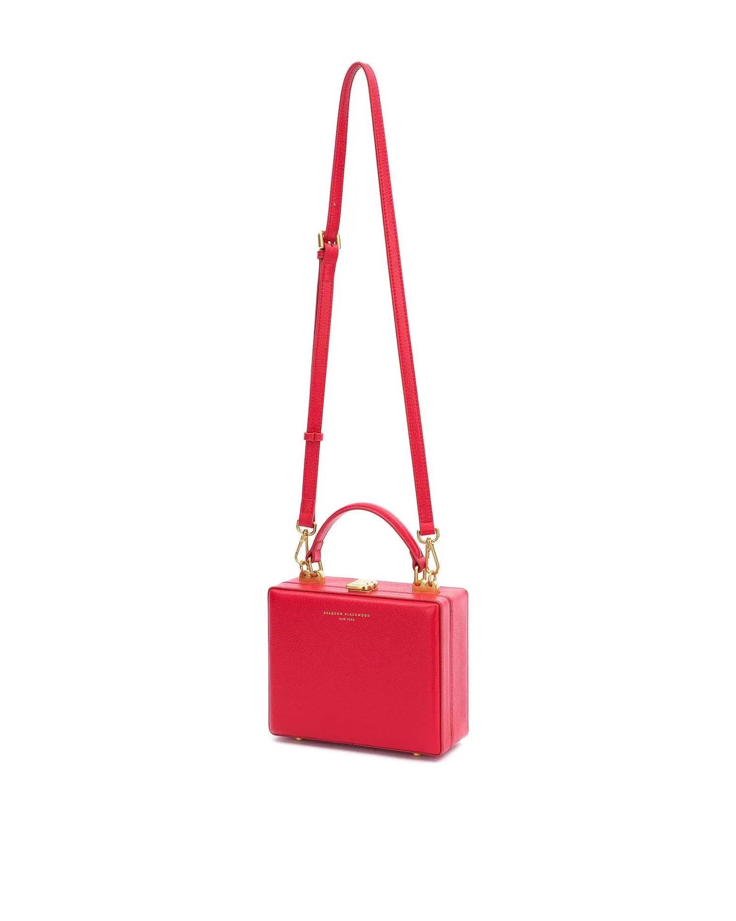 Top Handle Bags>Brandon Blackwood Kendrick Trunk Red Leather W/Brass Hardware