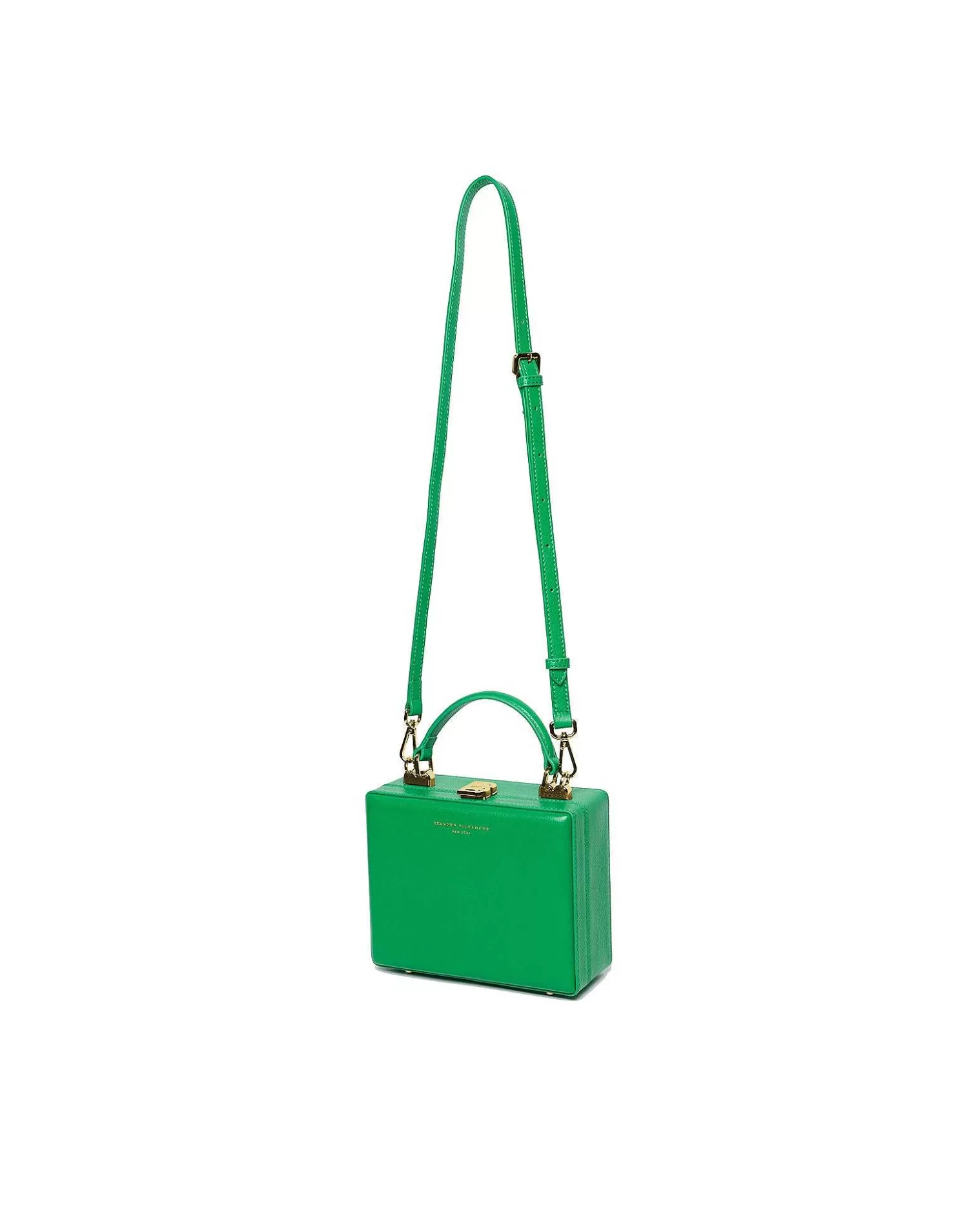Top Handle Bags>Brandon Blackwood Kendrick Trunk True Green Leather W/Brass Hardware