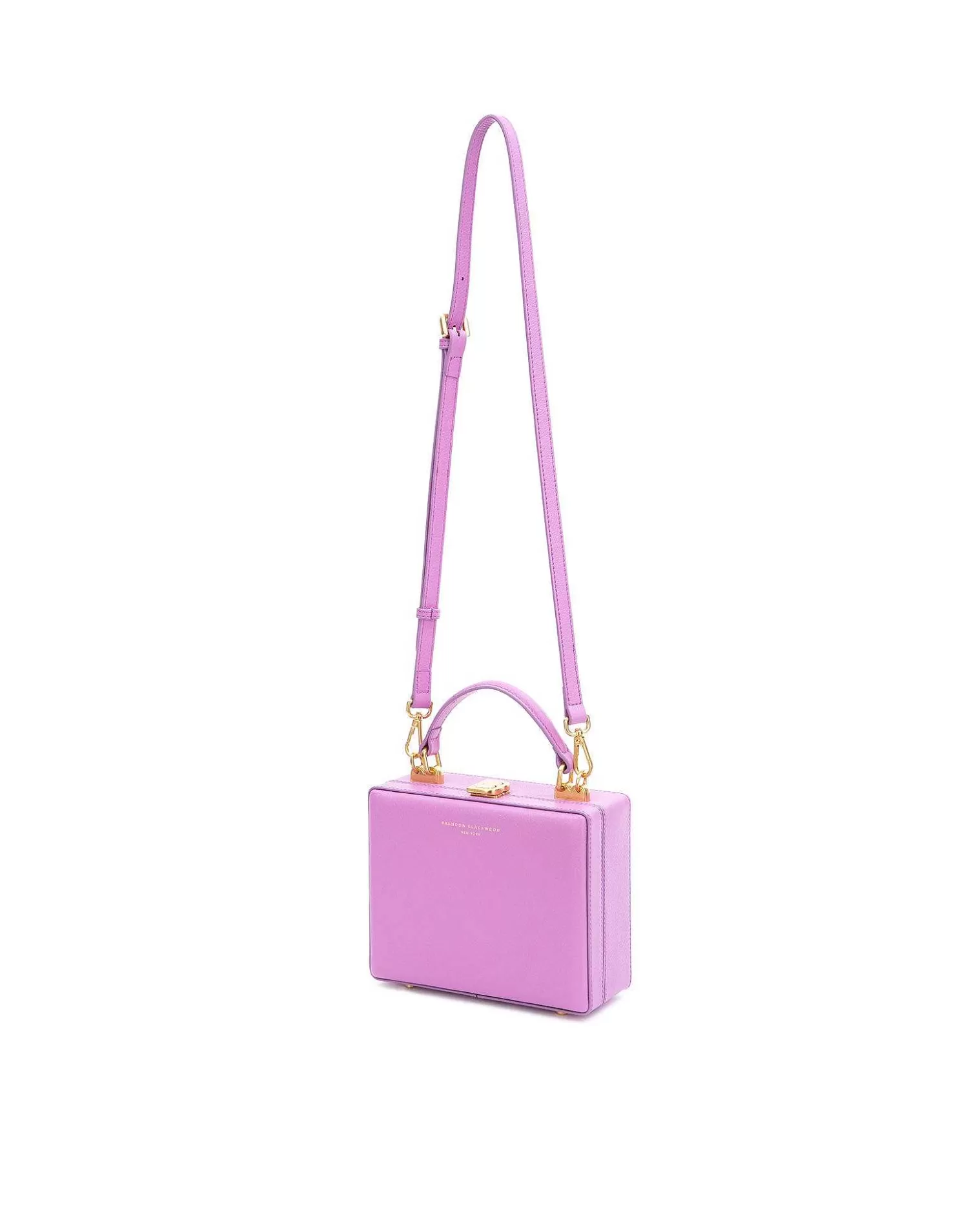 Top Handle Bags>Brandon Blackwood Kendrick Trunk Light Purple Leather W/Brass Hardware